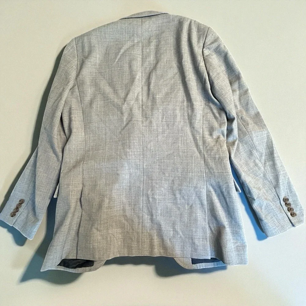 Men's J.Crew Voyager Thompson Blazer‎ 40L Gray 100% Wool Sport Coat Jacket
